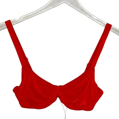 Skims 30C NEW No Show Molded Unlined Demi Bra Red Underwire - Image 1 of 4