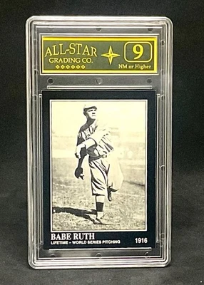 1992 Megacards Babe Ruth Collection #3 Baseball Card(Graded ASG 9) - Image 1 of 2