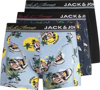 Jack & Jones Men's Cotton 3-Pack Trunks Boxers - Jacryder Skull - Medium - Image 1 of 4