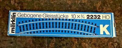 Märklin 2232 HO R1 15 Degree Curved K Track (Section ( 5 Sections ) Great Buy! - Image 1 of 2