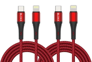 USB C auf iPhone Kabel, 2er Pack - Rot Nylon iPhone Ladegerät - 3 Fuß - Bild 1 von 2