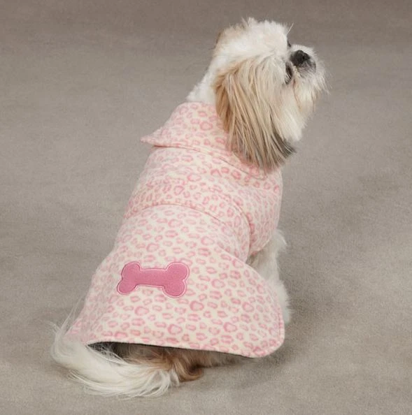 Dog Posh Leopard Fleece Coat Jacket  XXS - XXL  pet barn coats jackets pink Soft - Image 1 of 1