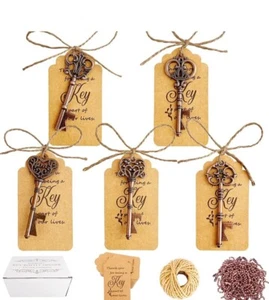 100 PCS Wedding Favors, Key Bottle Openers Vintage Skeleton Key Bottle Openers  - Picture 1 of 8