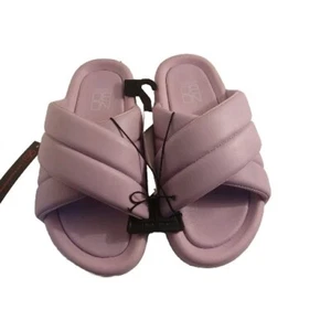 No Boundaries Size 7 Mauve Sandals Padded Criss Cross Slip-on House Shoes - Picture 1 of 4