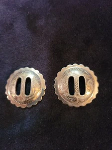 Montana silver slotted Conch 2 pc 1in dia. 1 pair new - Picture 1 of 3