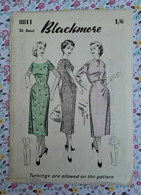 50s Blackmore Paper Sewing Pattern Vintage Unused Ladies Dress Coat Bust 32ins   - Image 1 of 2