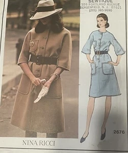 VOGUE PARIS ORIGINAL NINA RICCI Dress Bust 36 Uncut #VintageSewingPattern  B36 - Bild 1 von 3