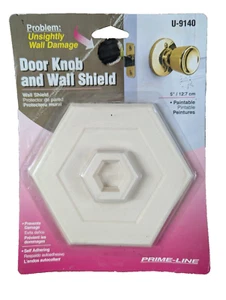 Protector de pared cóncavo autoadhesivo Prime-Line 5 pulgadas, vinilo rígido, marfil - Imagen 1 de 2