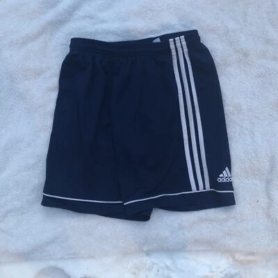 阿迪达斯Nova足球短裤尺寸青少年15-16 XLarge海军蓝/白色饰边 — 第 1/4 张图片