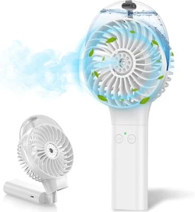 Portable Misting Fan, 180° Foldable Handheld Personal Fan with Mist Spray, - Picture 1 of 6