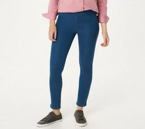 Martha Stewart Knit Denim Ankle Jeans w/ Zipper Detail-Dk Indigo-4-New-A351436 - Picture 1 of 2