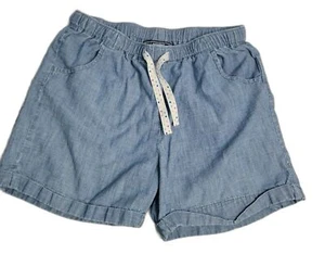 Lands' End Girl Pull On Cuffed Shorts with Polka-dot Ribbon Drawstring size 14 - Picture 1 of 5