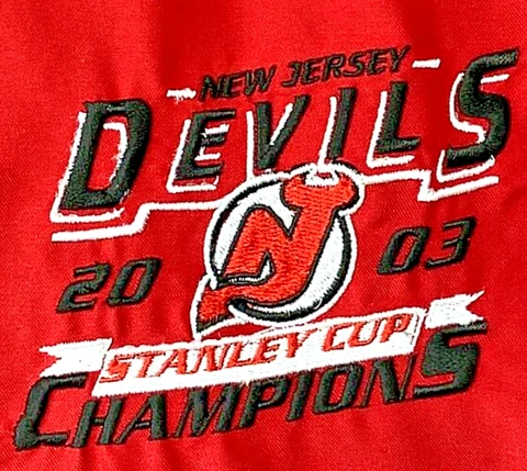 VTG Stanley Cup Champions Jacket 2003 New Jersey Devils Mens XL NHL Ice Hockey Cover