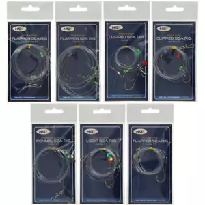 7x Impianti Pesca Mare Flapper Puleggia Rig Doppio e Singolo Gancio Clippato Merluzzo Bass - Foto 1 di 4