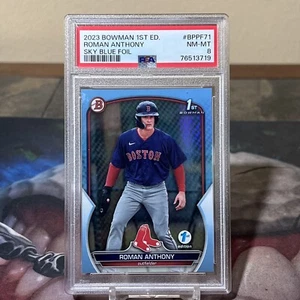 Roman Anthony 2023 Bowman 1st Edition 1st Sky Blue Foil #BPPF-71 PSA 8 POP 2 - Picture 1 of 1