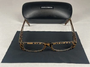 Dolce Gabbana Eyeglass Frame Rectangular Leopard DG3045 739 49 15 135 Italy - Picture 1 of 9