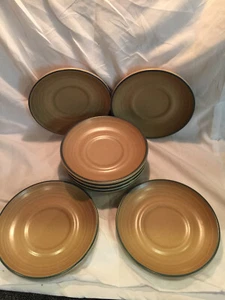 x4 (8 avail) PFALTZGRAFF USA Folk Art Pottery Stoneware 6" Saucer Plates Castle - Picture 1 of 2