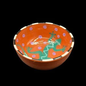 Terracotta Lizard Bowl with 3D Eyes Hand Made Hand Painted 2 x 2.5 in Very Cool. - Picture 1 of 8