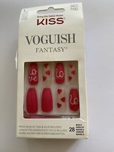 Kiss Voguish Coffin Long Length Red Valentine’s Day Nails new