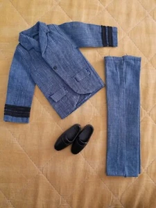 Vintage Ken/Brad Pilot Uniform pantalone giacca e scarpe #7707 (1971) htf. - Foto 1 di 6