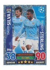 TOPPS Champions League - 54 - David Silva & Raheem Sterling Midfield Duo
