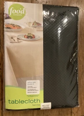 NEW Food Network 60 x 102” oblong tablecloth terrine Black  - Image 1 of 4