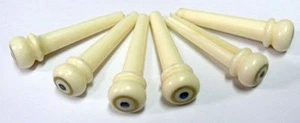 Guitar Bone Pins 5.0/5.33/5.4/5.5mm Skirt with Brass Circle Abalone/MOP Dot - Picture 1 of 12