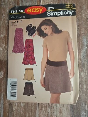 Simplicity Sewing Pattern 4406 Misses Easy Skirts 2 Lengths Sizes 8-18 Uncut - Image 1 of 2
