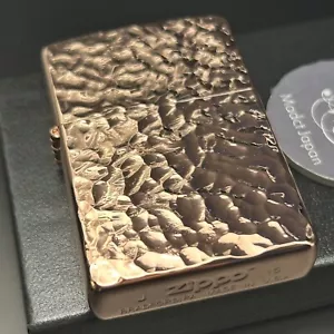 Zippo accendino 2 lati lavorazione martello tonalità rame bronzo con custodia regolare - Foto 1 di 8
