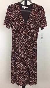 New Evan-Picone size 8 lined knit dress crossover neckline short sleeved NWT $89 - Foto 1 di 1