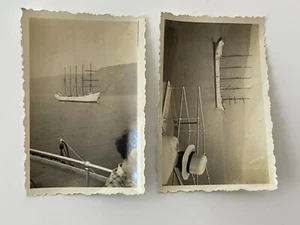 Original Barquentine On Hudson River Photograph Lot 1935 Boat Ship Sailing Photo - Picture 1 of 6
