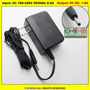 NUOVO 9V/1.5A Adattatore di Alimentazione CA/Caricabatterie *2.5x0.7mm Spina Sottile* - Foto 1 di 1