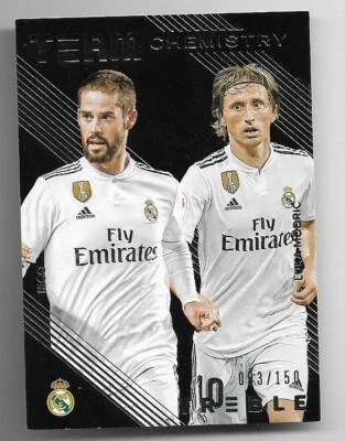 2018-19 Panini Treble Soccer Team Chemistry Card : Isco/ Luka Modric #093/150 - Image 1 of 2