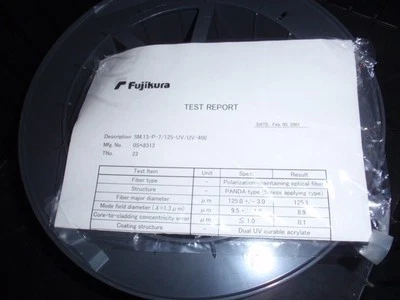 290 metros Fujikura Panda Polarización Mantenimiento PM Fibra SM13-P-8/125-UV/UV-400 Foto 1 de 4