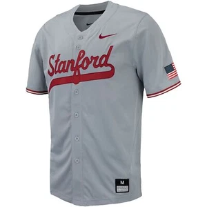 Stanford Cardinal Nike Men's Gray NIL Full-Button Official NCAA Baseball Jersey - Picture 1 of 2