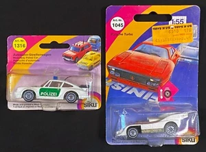 SIKU PORSCHE 911 POLIZEI 1316 + 917 TURBO 1045  ---  WEST GERMANY 1980s - Picture 1 of 7
