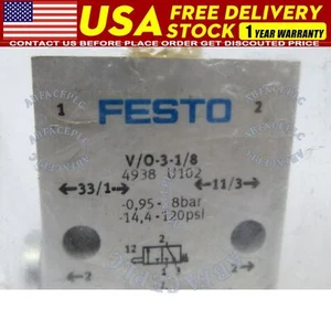 New FESTO V/O-3-1/8 4938 Stem Actuated Valve -0.95-8 Bar 140L/Min NWB - Picture 1 of 8