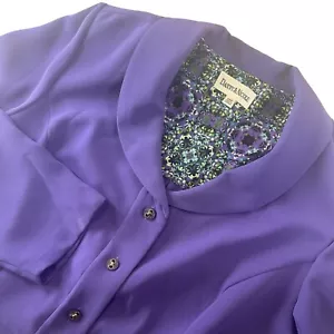 Danny & Nicole Women's Button Down Blazer Jacket Purple Size 24W Formal Office - Picture 1 of 7