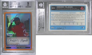 2009 Bowman Chrome Prospects Orange Refractor /25 Oscar Tejada #BCP2 BGS 9 MINT