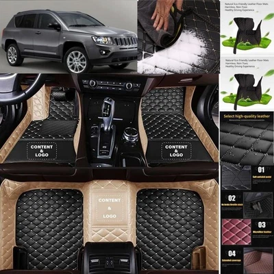 For Jeep Compass Car Floor Mats PU Leather Auto Pads Interior Accessories Foto 1 de 4