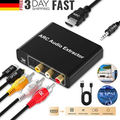 HDMI ARC Audio Extractor Konverter Adapter für optische Faser Koaxia TV Soundbar - Bild 1 von 4