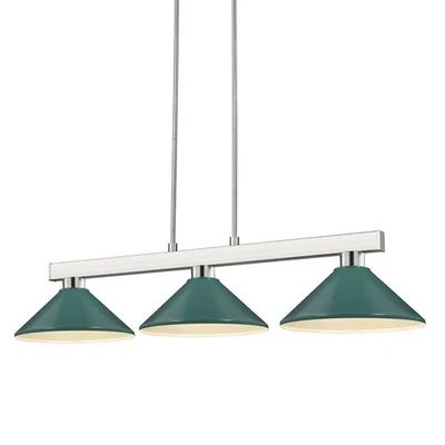 Lámpara de billar Z-Lite 152-MDG cobalto 3 luces 46" W - níquel Foto 1 de 4