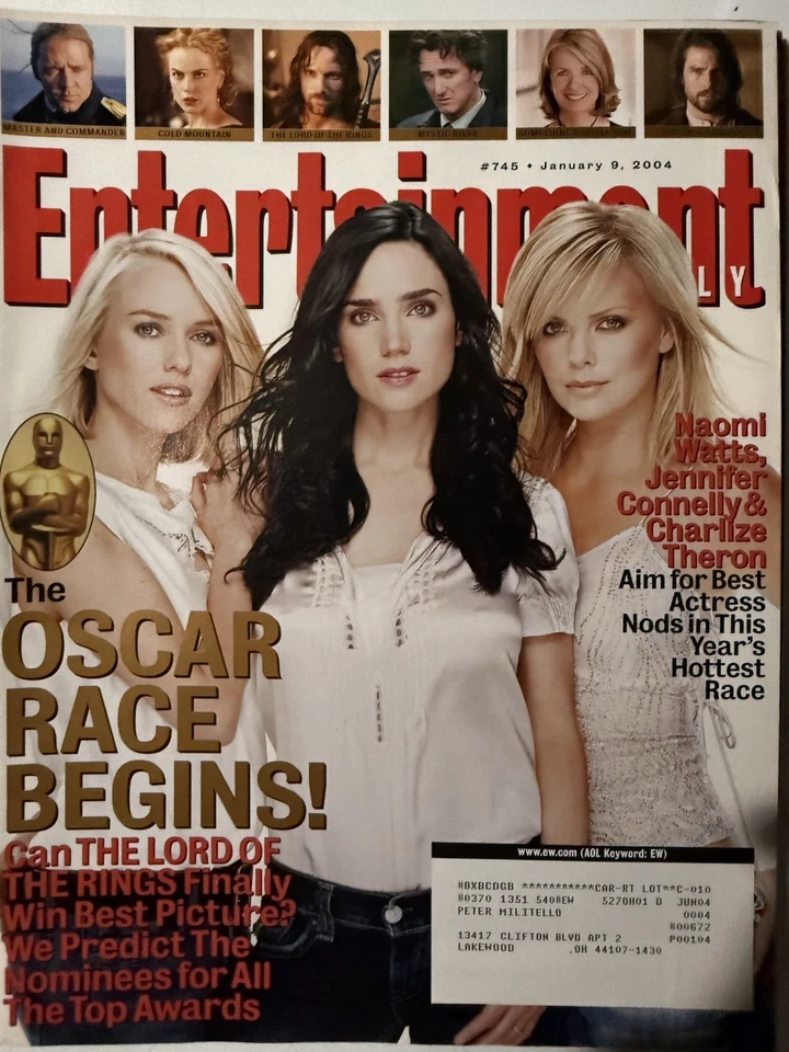 Entertainment Weekly Magazine Jan 6, 2004 Naomi Watts-Jennifer Connelly - Image 1 of 1