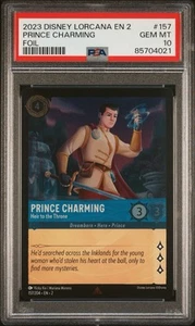 2023 Disney Lorcana EN2 PRINCE CHARMING Heir to the Throne 157/204 *FOIL* PSA 10 - Picture 1 of 2