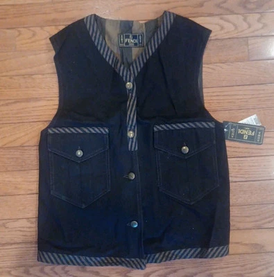 Vintage FENDI JEANS Made In Italy Vest NWT   - Image 1 of 4