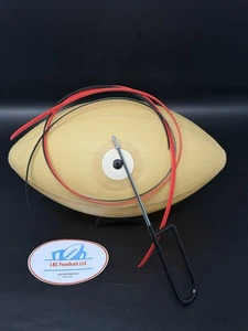 FULL-SIZE Latex Football Bladder + RED Tacky Diamond Pattern Lace + Lace Tool - Picture 1 of 3
