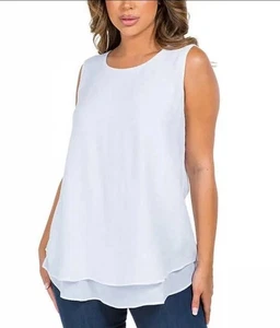 Cristina B Ladies' Sleeveless Top  SIZE S COLOR WHITE - Picture 1 of 1