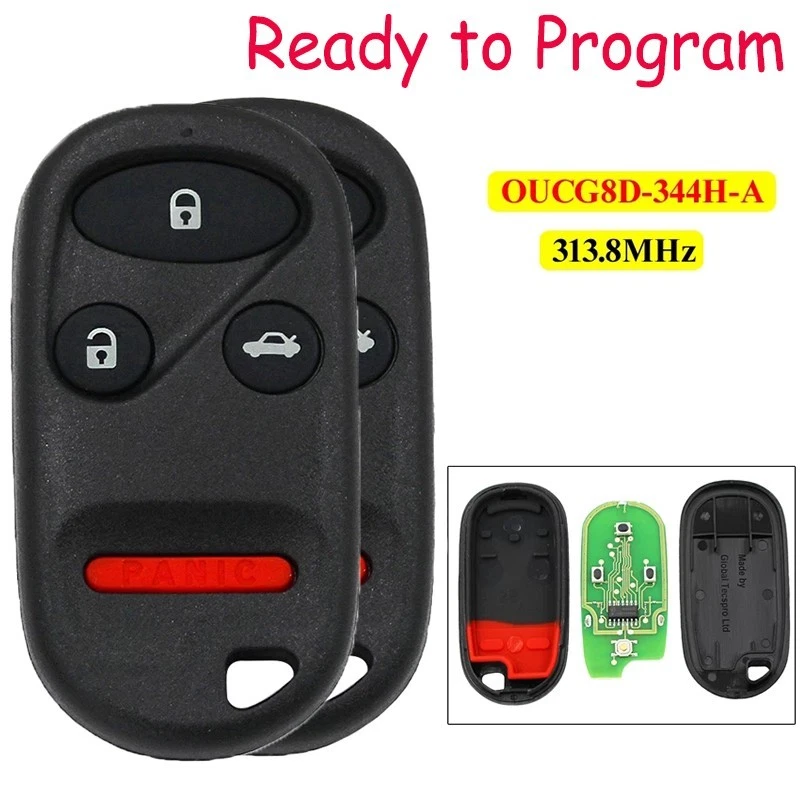 2 Para Honda CR-V 2002 2003 2004 Control Remoto Coche Entrada Sin Llave Llavero Alarma Foto 1 de 1
