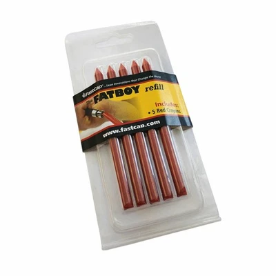 FastCap Fatboy Pencil Red Crayon Refill x 5 - Image 1 of 3