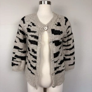Anthropologie Sleeping on Snow Cardigan Tan Size S Made In Italy Cozy Mohair - Picture 1 of 14